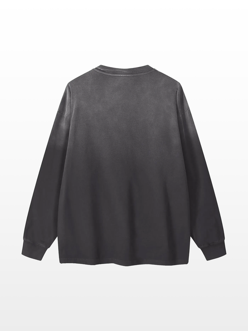 DS Gradient Script Long Sleeve Black Tee