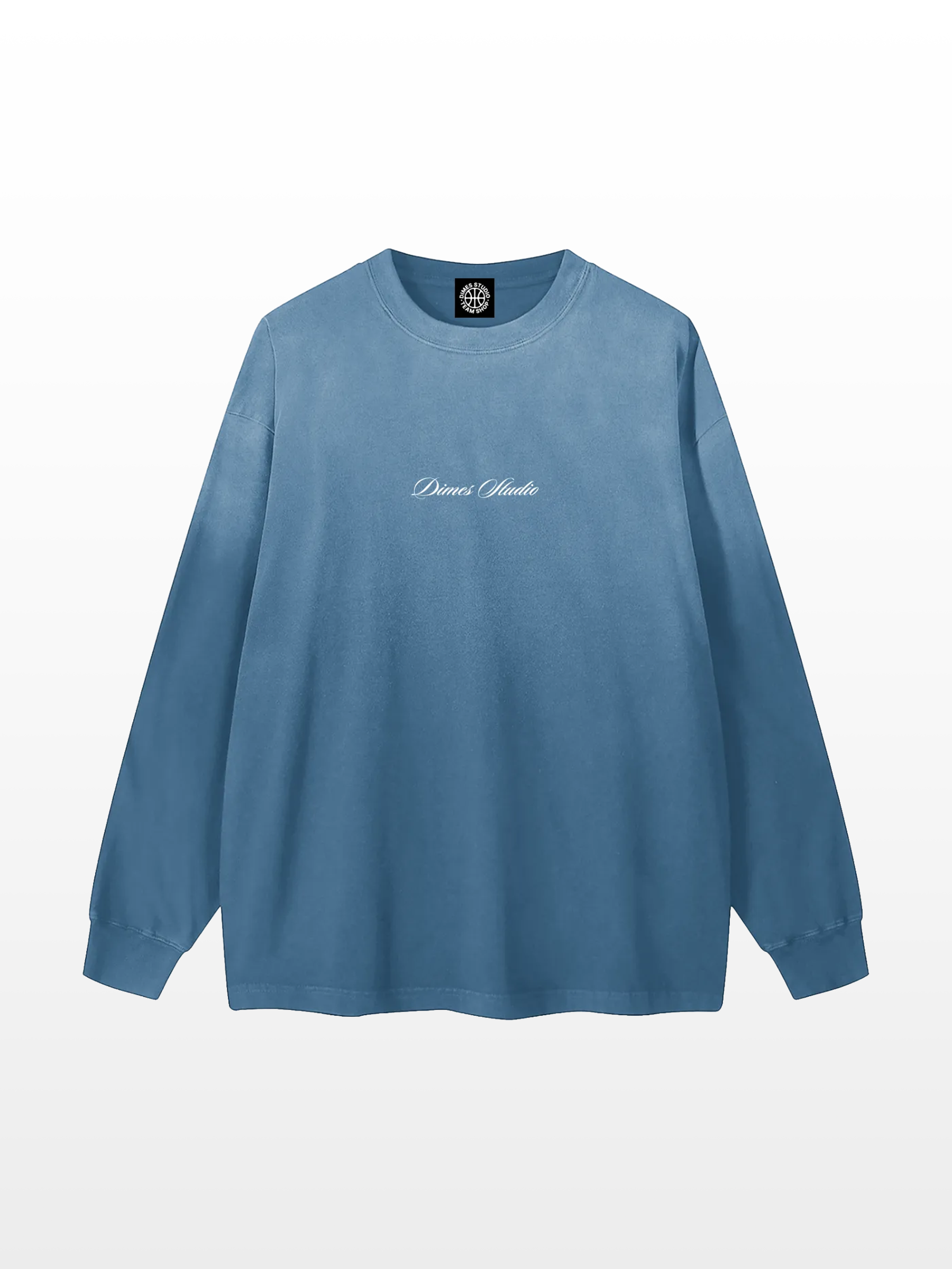 DS Gradient Script Long Sleeve Blue Tee